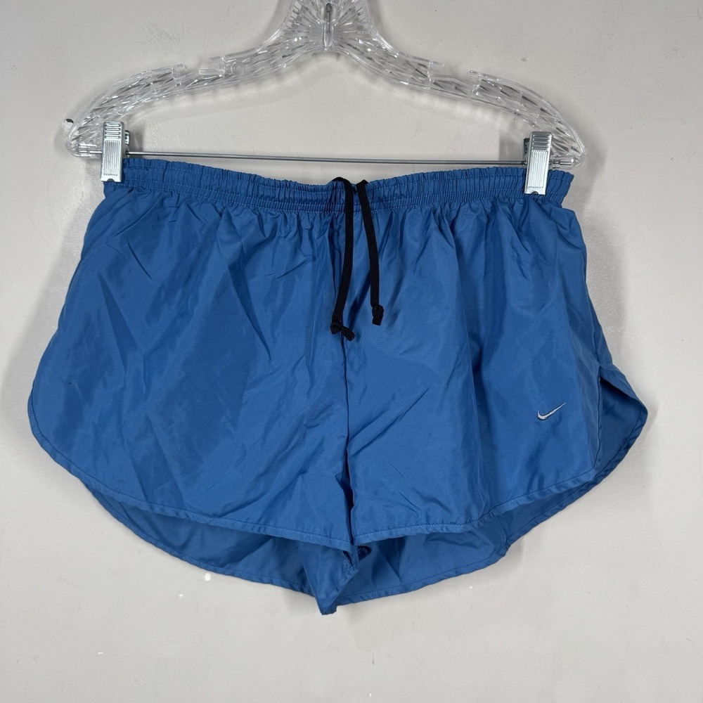 Nike Vintage Retro Running Blue Short Swoosh Logo Lined Men's Size L‎